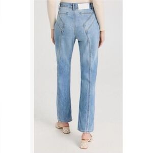 7 For All Mankind Star Panel Easy Straight Button Fly Jeans Palma Rosa P…